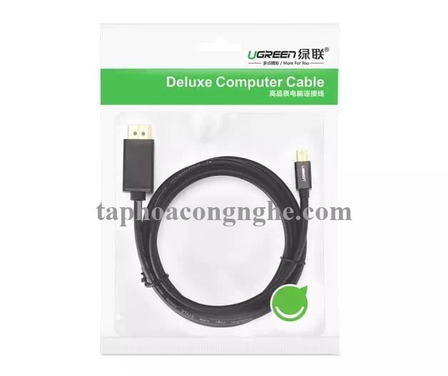 Ugreen 10434 3M Màu Đen Cáp chuyển đổi Mini DP sang DisplayPort hỗ trợ phân giải 4K x 2K MD105 30010434